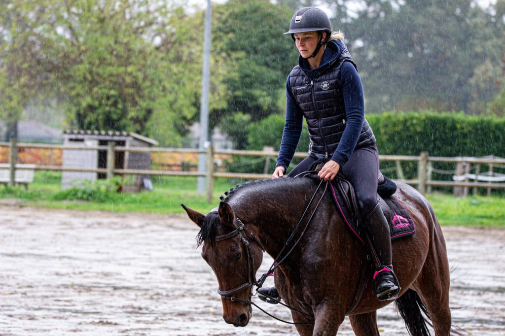 Enrênement cheval rênes allemandes coulissantes