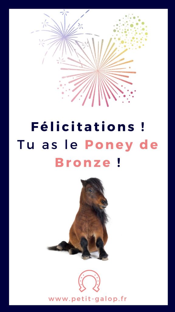 Poney de Bronze Félicitations
