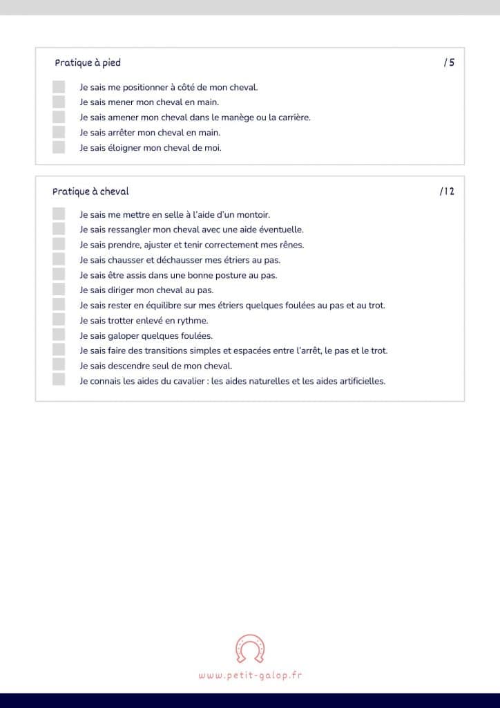 Programme Galop 1 Page 2