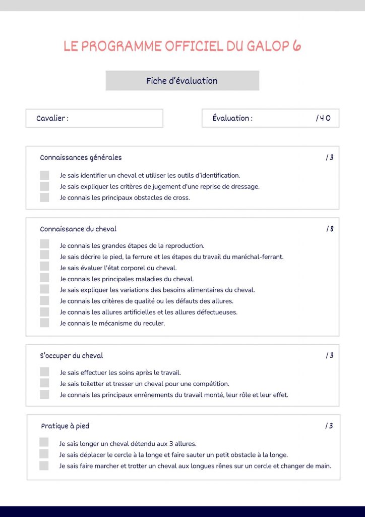 Programme Galop 6 Page 1