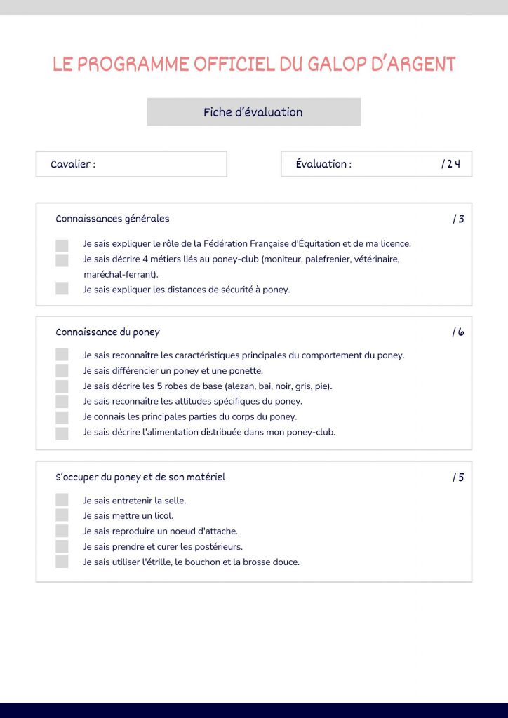 Programme Galop d'Argent 1