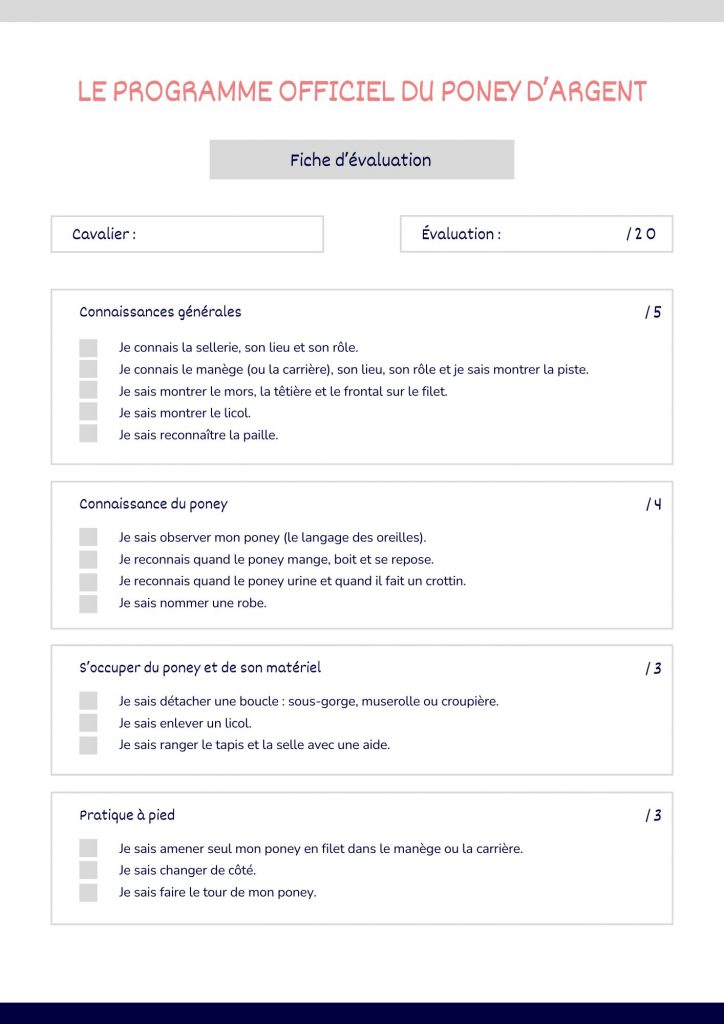 Programme Poney d'Argent 1