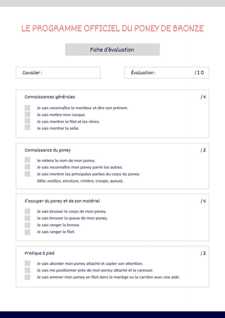 Programme Poney de Bronze 1