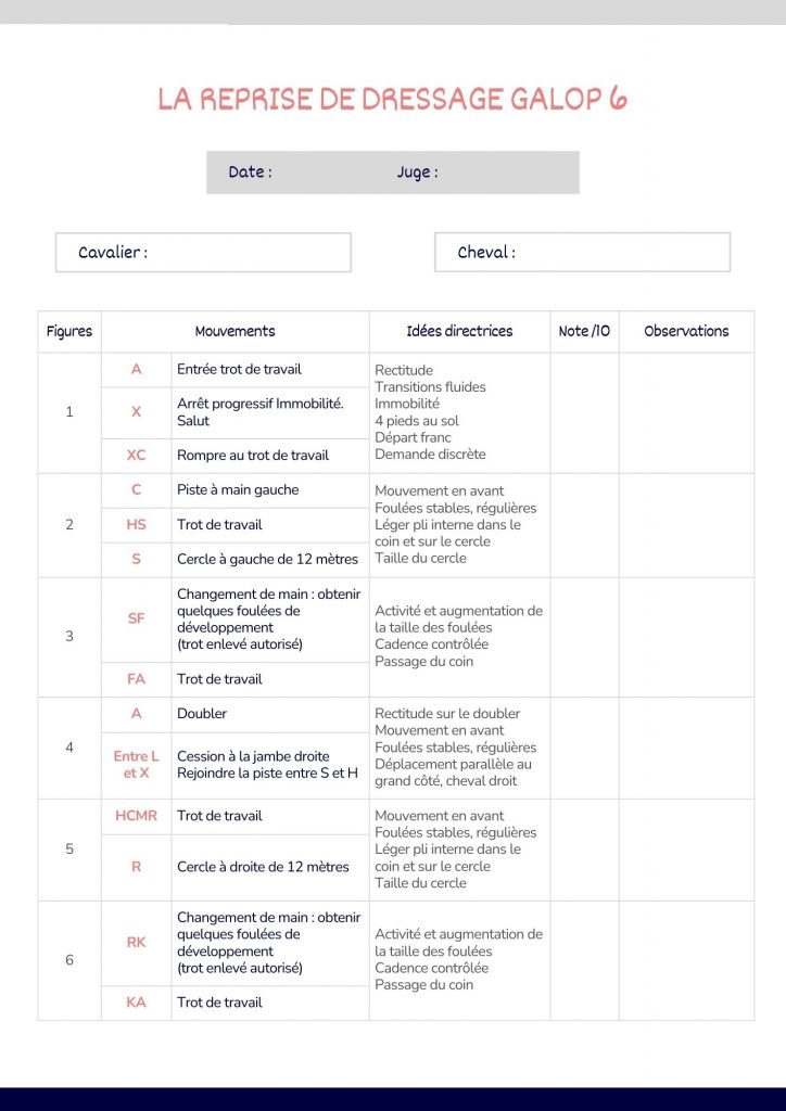 Reprise de dressage Galop 6 Page 1