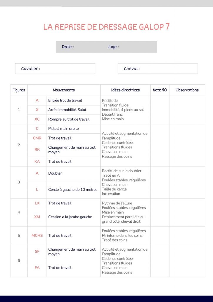 Reprise de dressage Galop 7 Page 1
