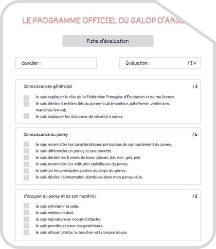 Miniature programme Galop d Argent