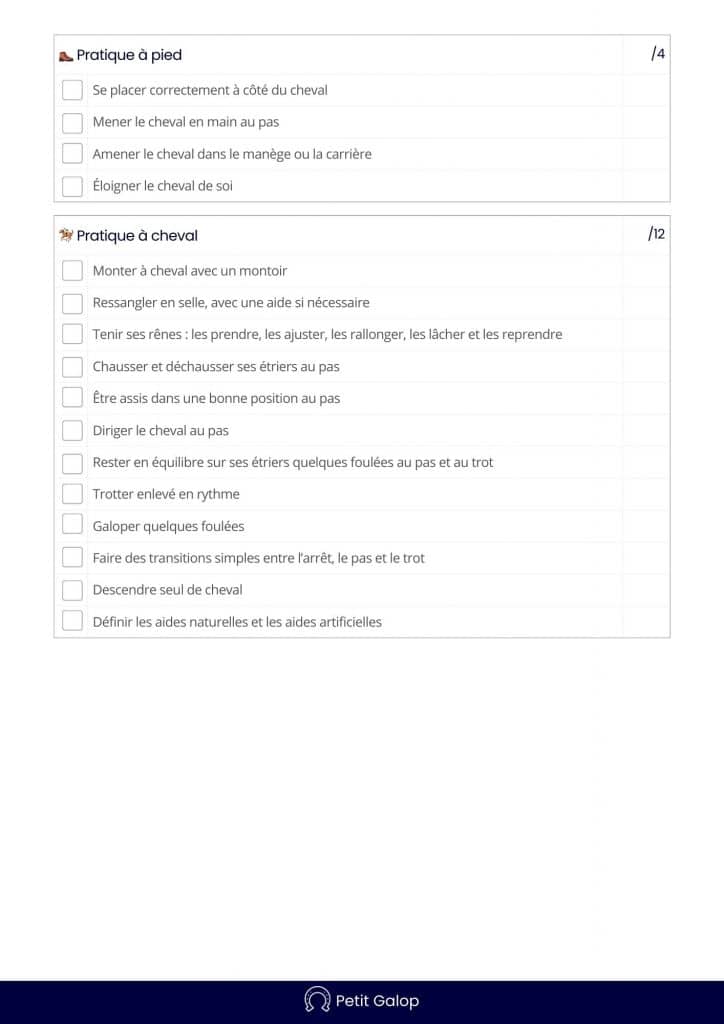 Programme Galop 1 Page 2