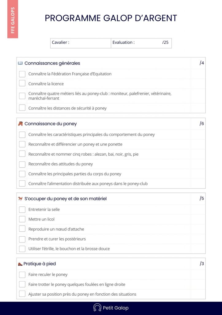 Programme Galop d'Argent Page 1