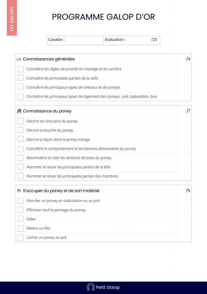 Programme Galop d'Or Page 1