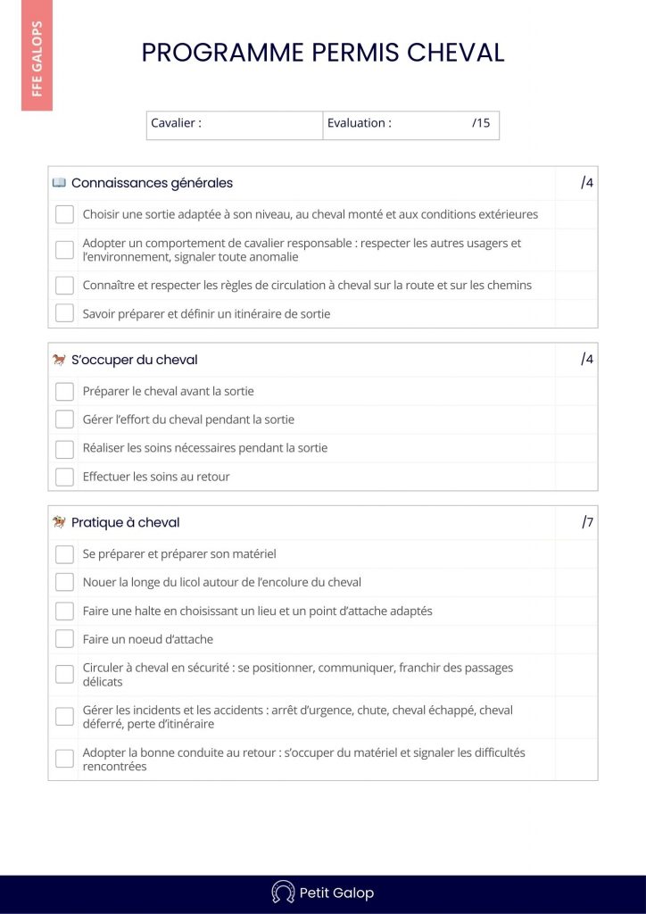 Programme Permis cheval