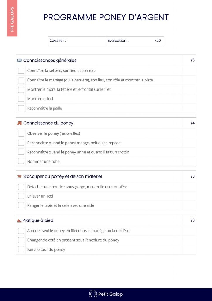 Programme Poney d'Argent Page 1