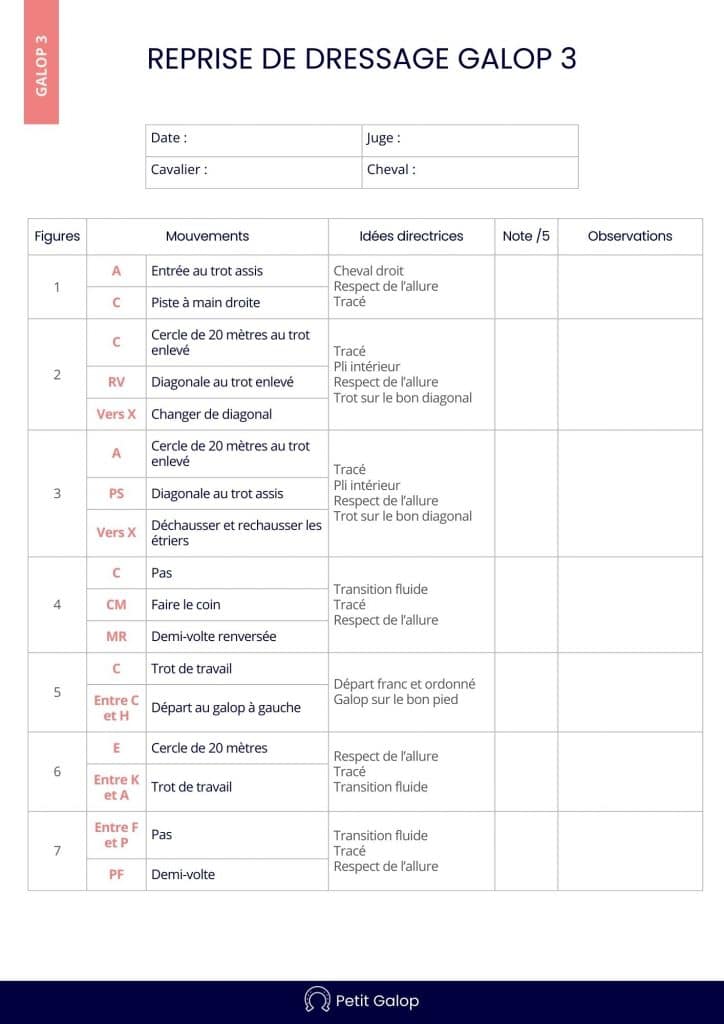 Reprise dressage Galop 3 Page 1