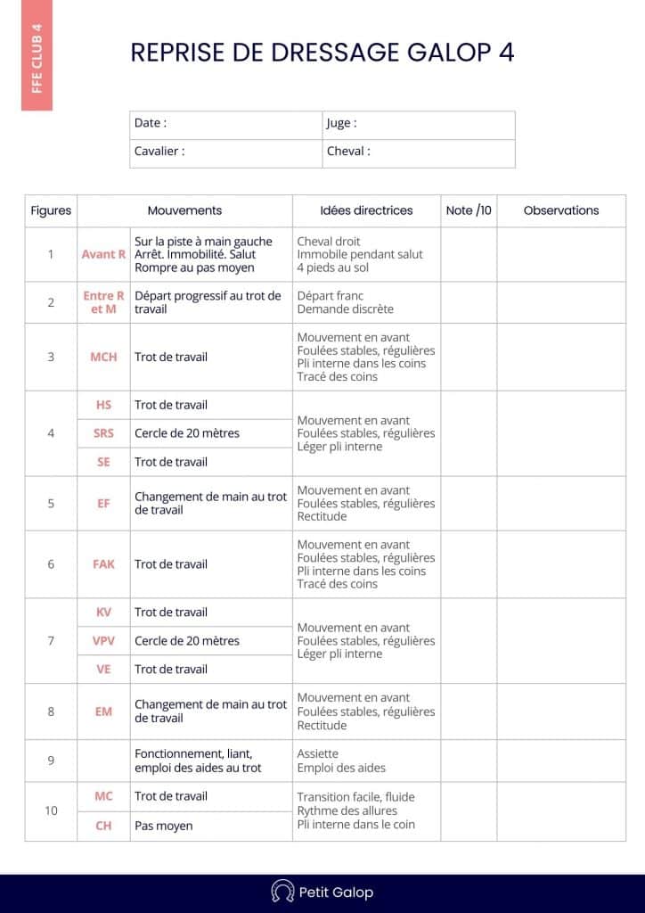 Reprise dressage Galop 4 Page 1